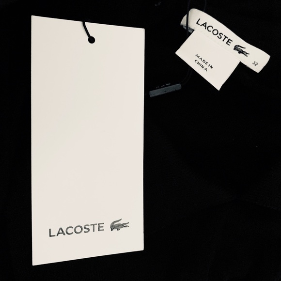 LACOSTE Black Knit Button Up Collared Dress - Picture 4 of 4